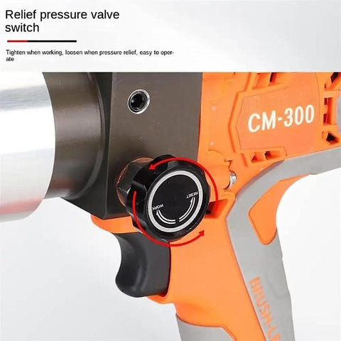 Portable Battery Powered Electric Hydraulic Cable Crimping Pliers With 360 Rotating Clamp showing relief pressure valve switch detail.