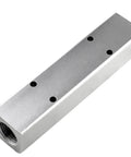 Heavy Duty Aluminum Pneumatic 4 Way Manifold Air Distribution Block With Two Half Inch Inlets And Two Quarter Inch Outlets, 18mm Inlet And 12mm Outlet