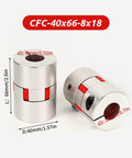 8mm To 18mm Bore Flexible Shaft Coupling Aluminum Body 40mm Diameter 66mm Length Spider Style Coupler for CNC Machines