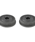 Heavy Duty Rear Brake Drum Kit Two Piece Replacement Drums For Ford Maverick And Falcon Sedan Delivery side view of drums