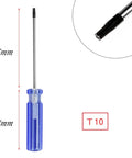 Top Precision Screwdriver Kit With T8 T9 And T10 Torx Bits Perfect For Fixing Xbox 360 Controllers Ps3 Hard Drives And Phones Without Bother Or Damage To Your Gear. T10 Torx screwdriver, 58mm blue handle, 75mm shaft, chrome vanadium steel