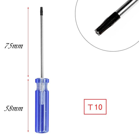 Top Precision Screwdriver Kit With T8 T9 And T10 Torx Bits Perfect For Fixing Xbox 360 Controllers Ps3 Hard Drives And Phones Without Bother Or Damage To Your Gear. T10 Torx screwdriver, 58mm blue handle, 75mm shaft, chrome vanadium steel