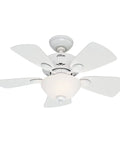 34 Inch Watson Ceiling Fan With LED Light Kit in Snow White Finish Pull Chain Multi Speed Whisper Wind Motor Reversible