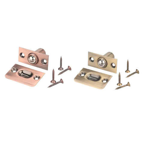 Premium Ball Door Catches Spring Loaded Latches For Closet And Cabinet Keep Doors Shut Super Secure Invisible Brass Finish hardware with screws
