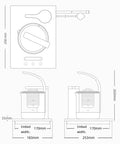 Premium 800Ml Electric Tea Maker Featuring Auto Water Pump And Secure Magnetic Lid, smart kettle dimensions illustration.