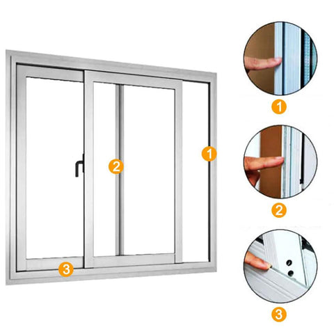 Bruiefpap weather stripping for doors and windows, self-adhesive grey door seal, 39.4 ft, 0.35 in by 0.35 in