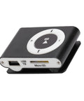 Clip On MP3 Player With USB Cable And Earphones Ultra Lightweight Portable Music Player For Running And Hiking Screenless Mini MP3 Player For Sports Black close-up