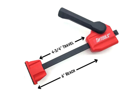 Hella Tight 12 Piece MFT Table Clamp Kit For Workbenches Featuring 4 Inch Vertical And Horizontal Clamps With 20mm Dog Holes Bench Dogs And Locking Knobs For Straight Up Reliable Shop Work with 4.75 inch travel.
