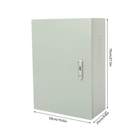 Built Like A Tank Wall Mounted EV Charger Armor Box With Combo Lock, outdoor protective case, 70cm x 50cm x 25cm.
