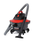 6 Gallon Wet Dry Shop Vacuum With Casters 4.25 Peak HP Motor Quiet Scroll Noise Reduction Pro Locking Hose