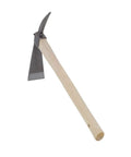 One-Handed Hoe Pick Mattock for Breaking Tough Soil, Lightweight 12.7 oz with Wood Handle and S45C Blade, side view