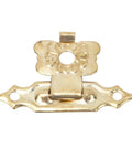 Close-up of a single hasp from Old School Vintage Floral Hasp And Toggle Clamp Kit 50 Piece Heavy Duty Yellow Iron Latches