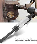 Heavy Duty Pneumatic Air Chisel And Industrial Hammer Tool rips clean through weld slag on a metal surface, featuring a steel cylinder.