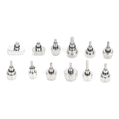 12 Size Push Press Button Tool Set for Watchmakers Alloy Construction Includes Storage Box DIY and Pro Grade Repair Kit components