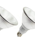 LED PAR38 Flood Light Bulbs Pack of 2 No Brainer 18W 100W Equivalent, 1400 Lumens, Soft White 3000K, E26 Base, side by side view
