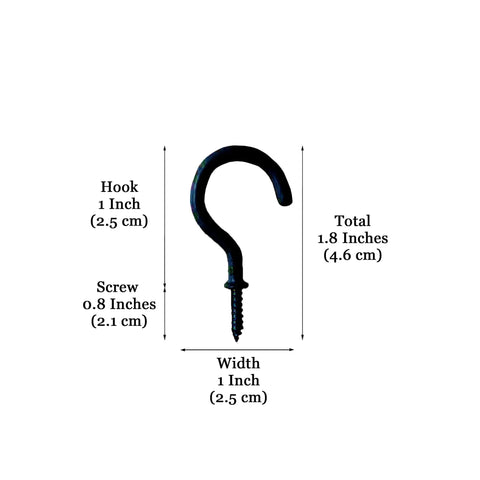 Super Sturdy Wall Hooks Transparent Adhesive Hangers With 90 Degree Rotatable Stainless Steel, 1 Inch black hook dimensions.