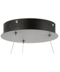 Ceiling mount of Matte Black Modern Integrated LED Pendant Light With Dimmable Round Hoop Chandelier For Kitchen Island And Dining Room