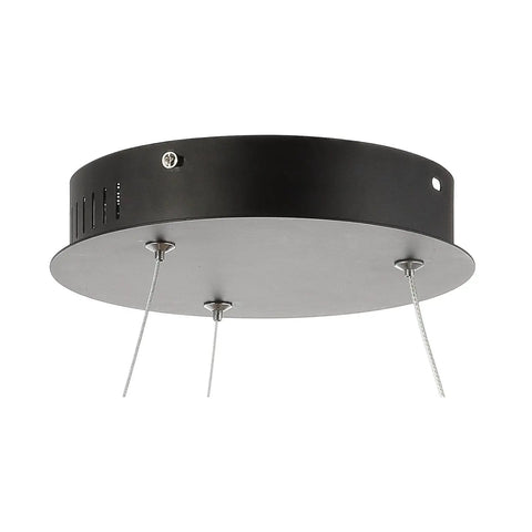 Ceiling mount of Matte Black Modern Integrated LED Pendant Light With Dimmable Round Hoop Chandelier For Kitchen Island And Dining Room