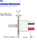Mounting dimension diagram for Road Ready Smooth Flicker Free DC Led Dimmer Switch For RV Camper Interior Lighting.