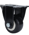Jauarta Polyester Casters 63mm Heavy Duty Wheels, black caster wheel with stainless steel bracket for durability.