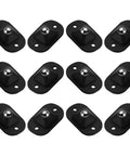 No Fuss Heavy Duty Caster Wheels 12 Pack With 360 Degree Swivel For Gliding Furniture And Appliances Super Silent Glide Easy Peel Stick Black Low Profile Rollers displayed in groups with shiny black surfaces.