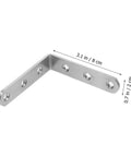 Stainless Steel 90-Degree Corner Brackets With Screws, L-Shaped Cabinet And Table Supports, 3.1 in by 0.7 in, Silver