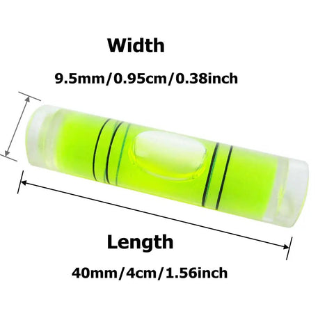 Hella Compact 8 Pack Mini Cylindrical Bubble Spirit Levels 9.5x40mm Straight Shot Layout Tools With Crisp Yellow Vials Super Easy To Read Pocket Size Measuring Gauge For Top Shelf DIY Projects