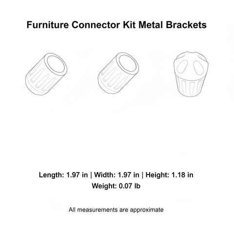 1.97 Inch Metal Furniture Connector Brackets For Modular Cube Storage Systems Black Polyester Coated, diagram view