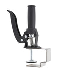 No Sweat Quick Release Drawer Installation Jig With Heavy Duty Press Clamp and Non Slip Grip Pads, showing clamp tool design and functionality.