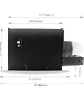 Side view dimensions of Ultra Quiet 140 CFM Bathroom Exhaust Fan With 1.0 Sone Operation 6 Inch Duct in stainless steel