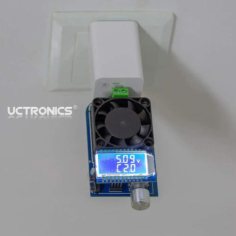 Dope USB Load Tester With Adjustable 35W Discharge Module For Quick Charge QC2.0 QC3.0 AFC FCP Testing, Smart Temperature Control And Cooling Fan, All-In-One Electronic Load And Fast Charge Protocol Trigger, 4.0 To 25.0V DC Range, USB tester with display