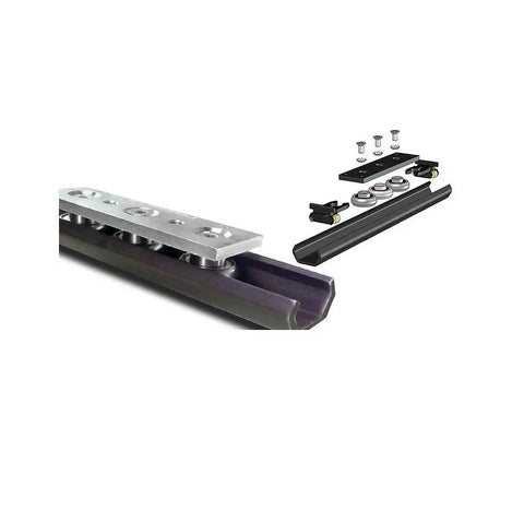 Ready To Roll V Groove Roller Bearings 10X30X9mm Sealed Steel Balls For Slick Pulley Wheels And Smooth Linear Tracks Rock Solid Construction Zero Hassle Setup Four Pack on a guide rail.
