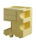Slick Yellow Abs Utility Storage Cart With Smooth Rolling 360 Degree Swivel Wheels For Hassle Free Bedroom And Living Room Organization crafted from durable plastic with drawers.