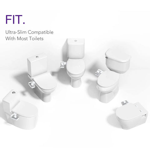 Ultra Slim Dual Nozzle Bidet Attachment For Toilet Seat Self Cleaning Non Electric Fresh Water Sprayer Fits Most Toilets
