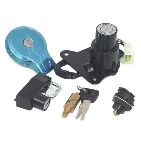Kickass Ignition Switch Fuel Cap Seat Steering Helmet Key Set For Yamaha Virago XV 125 250 240 535 ZY125 Models, lock kit set