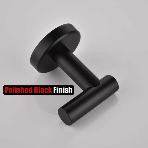 Matte Black Wall Mounted Towel Hook Set Two Pack Made From 304 Stainless Steel Corrosion Resistant For Bathroom Kitchen And Garage