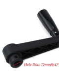 5 Inch Nylon Crank Handle Foldable Swivel Rocker For Industrial Machinery Tools And Equipment With 12mm Hole Diameter black handle