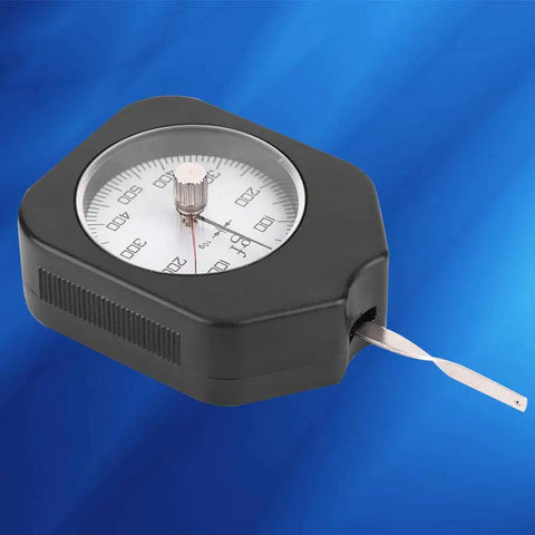 Push Pull Force Gauge For Precision Mechanical Pressure Testing With Gram Force Readout SZG5002 Dial Gauge Pro Grade Non Slip Handle Easy Use For Tape Recorder Buffer Pressure Armature And Switch Calibration compact black dial gauge with metal lever
