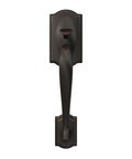 Camelot Trim Lower Half Front Entry Handleset With Avila Lever In Aged Bronze For 1 5/8 To 1 3/8 Inch Exterior Doors, Adjustable Through Bolts