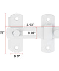 Tough As Nails 2 Pack White Stainless Steel Barn Door Latch with dimensions 3.93" x 2.75" for farmhouse sliding doors.