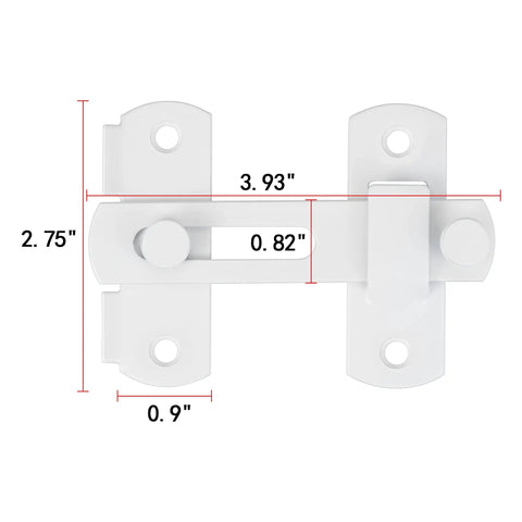 Tough As Nails 2 Pack White Stainless Steel Barn Door Latch with dimensions 3.93" x 2.75" for farmhouse sliding doors.
