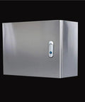 Electrical Junction Box Outdoor Enclosure In Stainless Steel 20x30x8 Inch With 2mm Thick Walls And Locking Metal Latch For Factories And Workshops Outdoor Weatherproof Built Tough Industrial Grade, front view