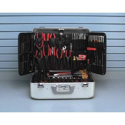 Portable Rolling General Purpose Hand Tool Kit Featuring Tough As Nails Steel Frame Big Smooth Roll Wheels Wide Sturdy Base And Smart Multi Tray Pallets For Grunt Work And Weekend DIY Jobs Across Town