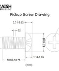 Top Shelf 20 Pack Stainless Steel Phillips Head Pickup Screws With Springs For Strat Tele Models Nickel specifications drawing