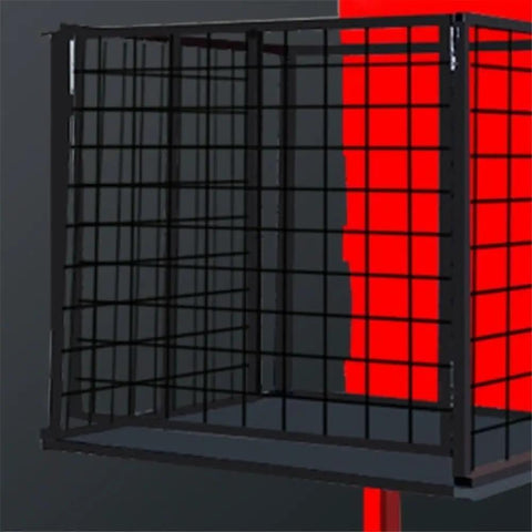 No Nonsense Heavy Duty Electric Hydraulic Portable Scissor Lift Platform with cage-like structure for safe cargo lifting.