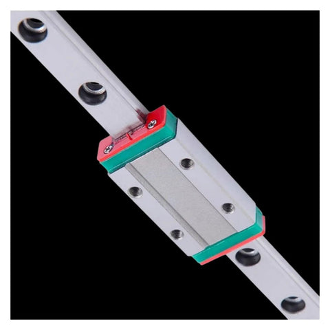 12mm Linear Rail Kit With Dual Block MGN12C MGN12H, rails from 100 to 1100mm, precision hardened steel, visible rail, and block detail.