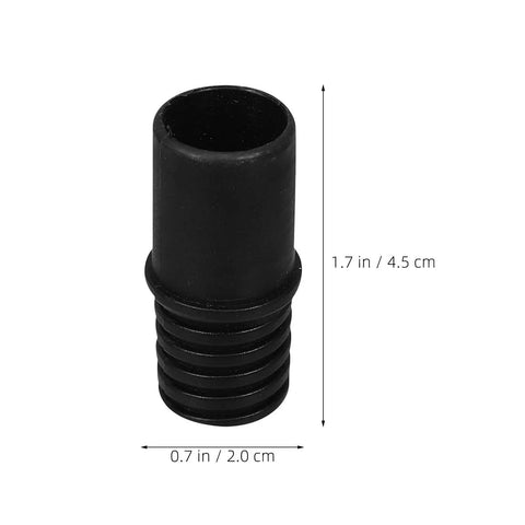 Single black piece from 4 Pack 22mm Threaded Broom Handle Tips Replacement Kit Heavy Duty Plastic Multi Tool Adapters
