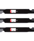 Heavy Duty Blades For 61 Inch Grasshopper Lawn Mower With 21 Inch Cutting Length Two And A Half Inch Wide Quarter Inch Thick Blades Half Inch Center Hole Air Lift Compatible 3 Pack Built To Last Replacement Blades