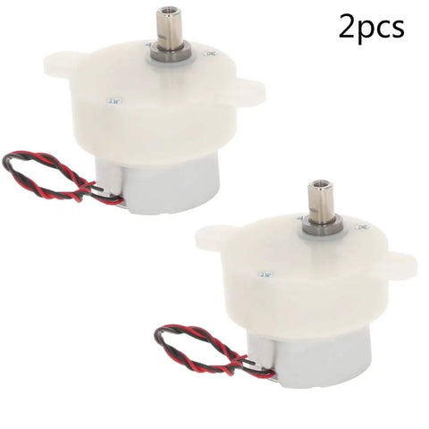 2 Pack DC 6V Micro Gear Motors With Dope Compact Reducer For RC Cars And Robots, DIY Toy Builds, shown in white casing