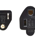 Heavy Duty 10 Ft 16 AWG Power Extension Cord, 13 Amp 120 V NEMA 5-15P To 5-15R Black UL Listed Cable end connectors showing plug design